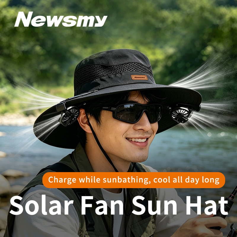 Sun Hat Wide Brim - NEWSMY Cappello da Sole con Ventola